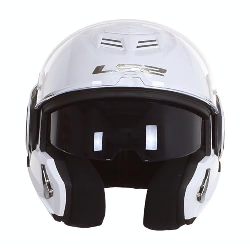 Casco modular LS2 Advant Solid blanco para moto y scooter en talla S 5