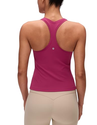 Image of CRZ YOGA Butterluxe Racerback Tank Waist Length | Yoga, Extremely Soft, Tight Fit, Scoop Neck, Sleeveless Tops for Women