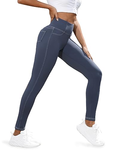 Leggings con curvas evitan transparencias con bolsillos traseros 4