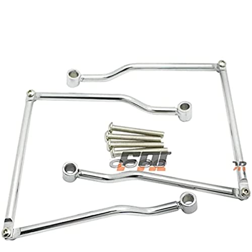 Barra de soporte para alforjas para motocicleta Yamaha V-Star, Drag Star, Virago, Royal Star y Wild Star - Cromo/Negro