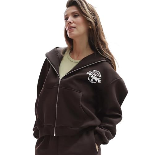 Image of London Hills Hoodies for Women Stylish Sweater for Woman with Zip Stylish Unisex Graphic Print Cotton Blend Fleece Hoodie Zipper Winter wear Hood Regular Fit, Long Sleeve