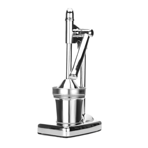 Cast Iron Hand Press Citrus Juicer, Stainless Steel, Silver