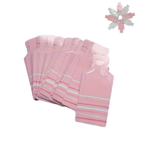 100Pcs Heat Sealing Shampoo Sample Pouches,Best Portable Disposable Aluminum Toiletry Liquid Pouches for Travel,Easy to Seal (Pink)