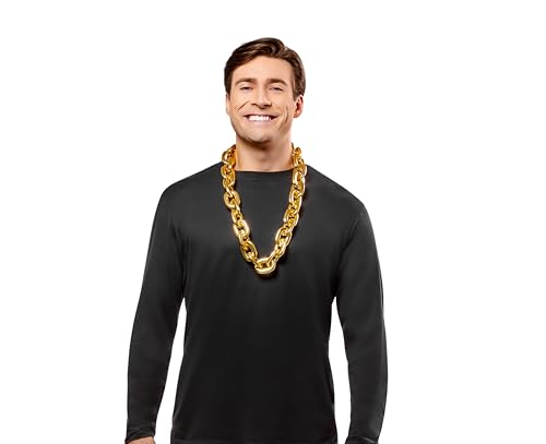 Forum Novelties Gold Jumbo Chain Necklace (Pack of 1) - Eye-Catching Jewelry Perfect Accessory for Parties Music Festivals Trendsetters Fashionistas or Gift Halloween