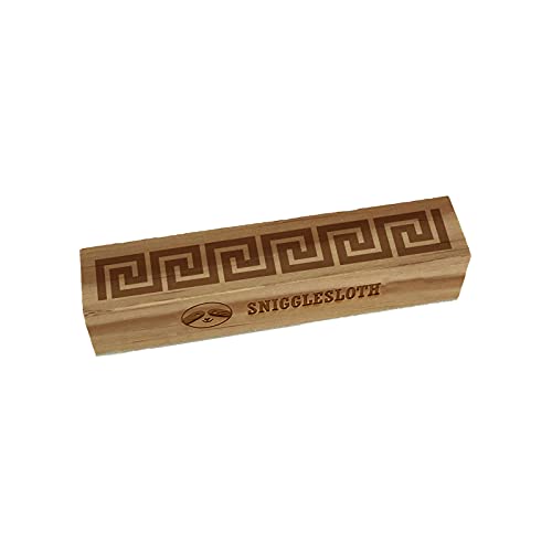 Classic Greek Key Meander Border Pattern Rectangle Rubber Stamp for Stamping Crafting - 2.50in Small