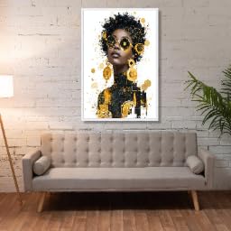 Tableau de décoration intérieure portrait afrocentrique et art abstrait