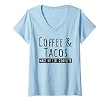 Photo Gallery t-shirt caffè e tacos coffee lovers cinco de mayo messicano maglietta con collo a v Photo Gallery t-shirt caffè e tacos coffee lovers cinco de mayo messicano maglietta con collo a v