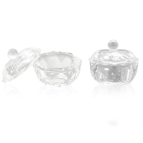 Set de 2 recipientes de cristal para manicura miniatura 1