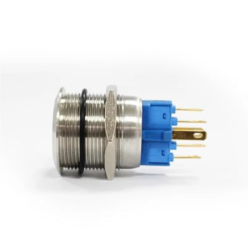 Interruptor de botón 1NO1NC de acero inoxidable y luz led azul de 22mm 4