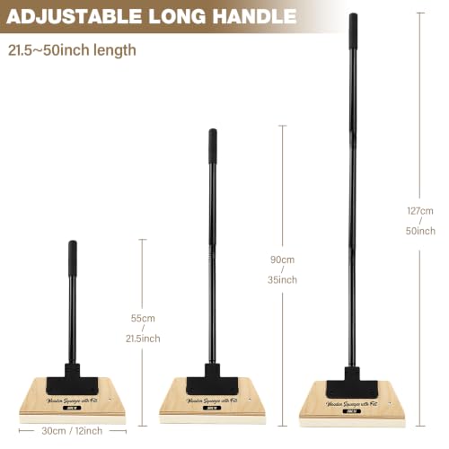 Image of Gomake 21''-50'' Long Handle Wallpaper Smoothing Tool 30CM Wooden Squeegee