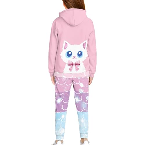 Girls Sweatsuit Set 2 Pcs Long Sleeve Hooded Sweatshirt Jogger Pant 2025 Fall Kids Tracksuit Set with Pocket2