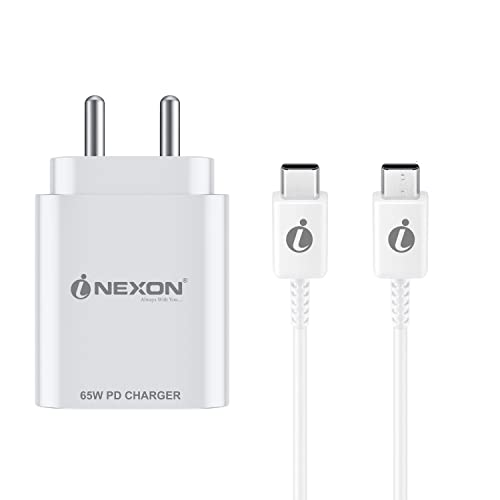 Image of 65W Fast Type-C Charger For Xiaomi Redmi Note 9 Pro Max, Xiaomi Redmi Note Nine Pro Max Charger Original Adapter Like Wall Charger | Mobile Charger | Fast Charger | Superfast PD Charger Adater power Delivery Android USB Charger With 1 Meter USB Type C To Type-C Charging Data Cable (65 WATT, KT1, White)