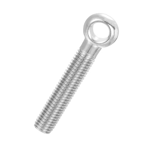 PATIKIL Bullone Ad Anello Oscillante Con Spalla M14x80mm, 304 Acciaio Inox Metrico Mezza Filettatura Foro A Occhio Di Pesce Bullone Di Sollevamento Vite Fixings Metallici Viti, Argento
