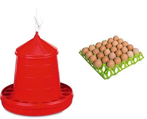 Mangeoire à poules capacité 8 kg avec corde pour pouvoir l'accrocher et trous anti-gaspillage alimentaire Cover