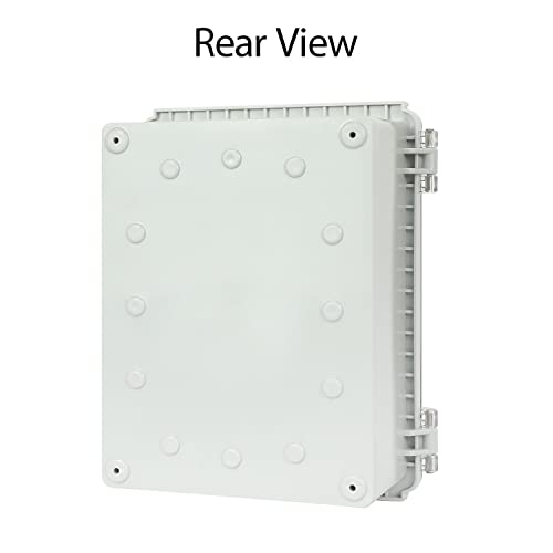 Lemotech Electrical Box, Ip67 Waterproof Hinged Clear Cover Stainless Steel Latch Junction Box, Abs Plastic Electrical Enclosure With Mounting Plate,Wall Brackets, Cable Glands,8.7"X6.7"X4.3",Grey #TOP7