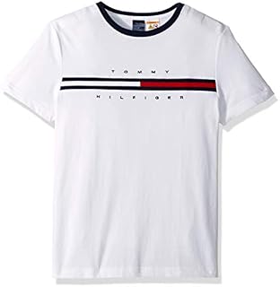 Tommy Hilfiger Men's Adaptive T Shirt with Magnetic-Buttons at Shoulders, White, X-Large