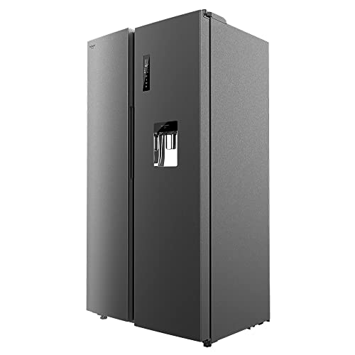 Cecotec-Frigorifico-Americano-2-Puertas-Bolero-CoolMarket-SBS-559-Dark-559-Litros-176-cm-de-Alto-y-90-cm-de-Ancho-Dispensador-de-Agua-LED-interior-Modo-Vacaciones-No-Frost-Gris-Oscuro