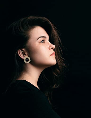 Stud Earrings for Women Black Round Pearl Earings Fashion Jewelry4