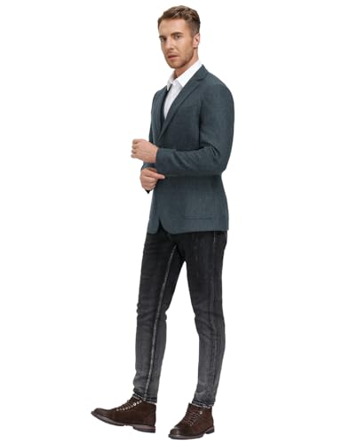 PJ PAUL JONES Mens Tweed Blazer Vintage Wool Blend Blazers Herringbone Two Button Sport Coat4