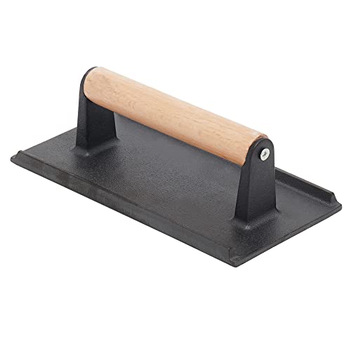 Home Basics KT37921 Cast Iron Grill Press, Black