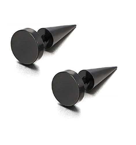 STRIPES® 1 Pair Round Stainless Steel Black Stud Earring For Mens/Boys/Girls/Womens/Unisex (Round Screw Design) (B09WKFZY97) Amazon Price History, Amazon Price Tracker