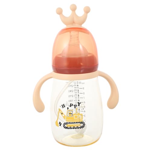 CONGARTENO Botella para Niña con Pajita Flexible Resistente Mordidas Doble Asa Ergonómica para Niñas Diseño de Biberón Rosa para Aprendizaje de y Actividades