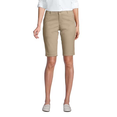 Lands' End Women's Stretch Chino Bermuda Shorts 0 Khaki