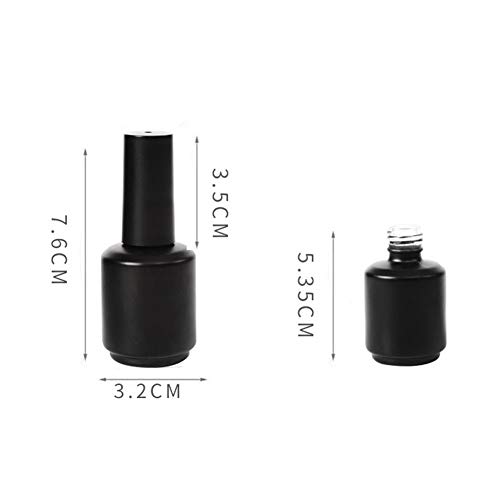 10 Pcs 15ml Glass Nail Polish Bottles Empty Refillable Nail Polish Bottle Containers with Brush Cap for Nail Art Sample (Transparent)4