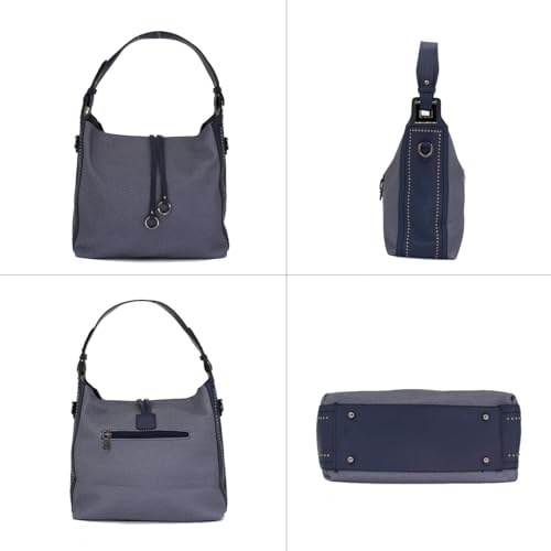 Image of Designer Soft Leather Textured Large Capacity Shoulder Bag Trendy Crossbody Handbag For Women Bag Hobo Tote Purse