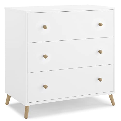 Image of Delta Children Essex 3 Drawer Dresser, White/Natural
