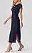 GRECERELLE Damen Midikleid mit Knotendetail Seitlichem Schlitz und Kapuzenärmeln Elegantes Freizeit und Festtagsoutfit für Frühling und Sommer (Marineblau, XXL)