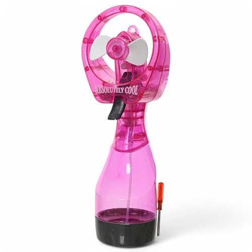 MIJOMA Pulverizador con ventilador: ventilador de pulverización portátil, funciona con pilas, enfriamiento de viaje, ideal para días calurosos, refrescante spray y flujo de aire fresco, ligero y