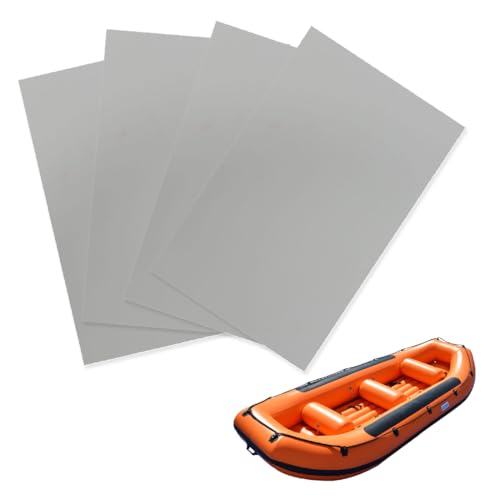 JEYORZY 4 Piezas Parche de Reparación de PVC, Non-self-adhesive Impermeables Parche Barco PVC Kayak Inflable ​de Botes Inflables, para Kayak, Bote Inflable, Canoa (Gris)