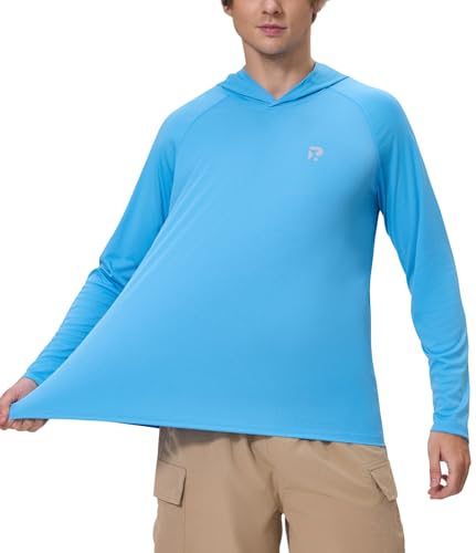 Mens UPF 50+ Fishing Shirts Long Sleeve UV Sun Protection Hoodie Rash Guard Hiking Running Swimming2