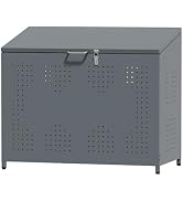 Amazon | AQY ゴミ箱 屋外 ゴミステーション 金属製 350L 大容量