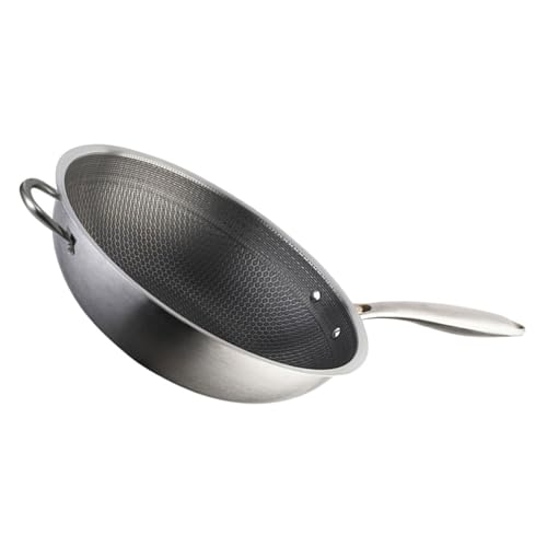 Wok antiadherente de acero inoxidable con estructura honeycomb miniatura 1