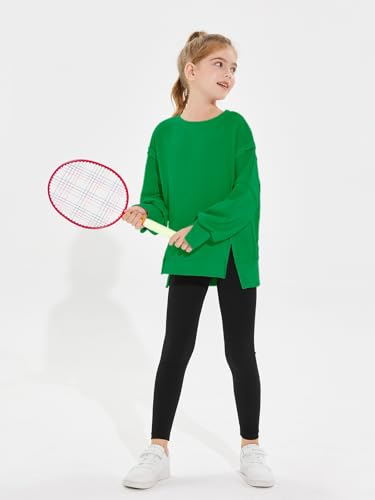 Haloumoning Girls Oversized Sweatshirt Long Sleeve Crewneck Kids Lightweight Cute Pullover Tops 5-14 Years4