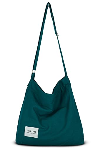 Image of Hobo Crossbody Bag for Women - Large Cotton Tote Shoulder Purse | Adjustable Strap