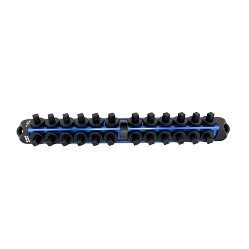 Image of Astro Tools 938VB 3 /8 inch Drive V12 Locking Magnetic Socket Organizer for 24 Sockets + Ratchet - Blue