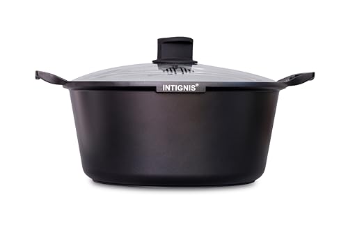 Cocotte anti-adhésive GREBLON de 6,5 L Revêtement céramique robuste Compatible induction, gaz, électrique et lave-vaisselle Faitout 28 cm avec couvercle en...