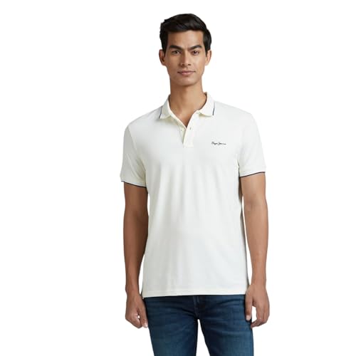 Image of Pepe Jeans Men's Cotton Regular Fit Polo T-Shirt