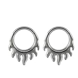 Homxi 2Piezas Piercing Nariz Mujer Plata Calibre 16 (1.2x8mm), Aro Geométrico, Titanio G23 Pendientes Piercing Nariz