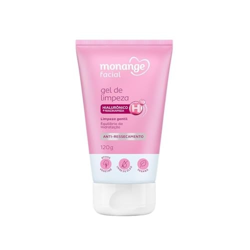 Monange Gel de Limpeza Facial Anti-Ressecamento com Ácido Hialurônico e Niacinamida 120g