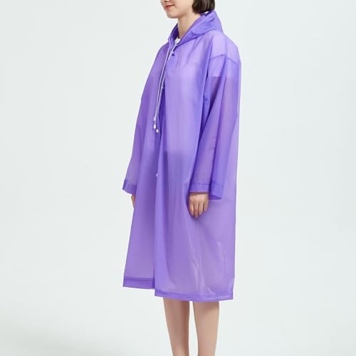 Men/Women Hood Long Raincoat Button Jacket Long Sleeve Outdoor Hiking Windbreaker Rain Coat Windproof Raincoat4