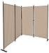 QUICK STAR Paravent 4 Teilig 165 x 220 cm Beige - Garten & Balkon Sichtschutz Stellwand Innen & Außen - Raumteiler Trennwand Faltbar Blickdicht & Wetterfest