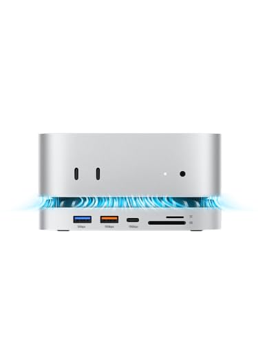 Image of MOVE SPEED mini M4 Dock Enclosure, 40Gbps USB4 Gen3x2, Silent Expansion Hub & Aluminum Stand for M.2 NVMe SSD, 2xUSB A, USB C Host and Audio
