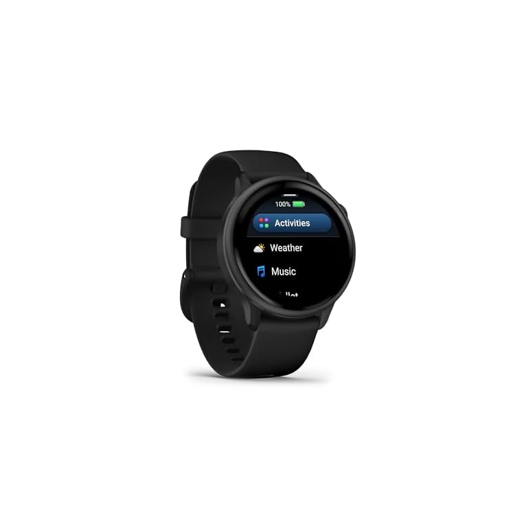 Garmin vÃ­voactiveÂ® 6, Health and Fitness GPS Smartwatch, AMOLED Display, Up to 11 Days of Battery, Slate with Black Band - Image 4