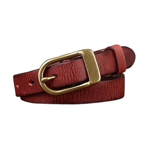 Ceinture cuir véritable vieilli femme et boucle laiton massif