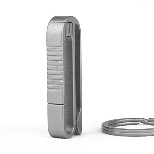 TISUR Belt Keychain Titanium Belt Loop Key Holder with Detachable Keyring for Men and Women (BK-R)