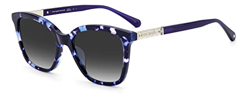 Kate Spade New York Women's Reena/S Square Sunglasses, Blue Havana/Gray Shaded, 53mm, 18mm